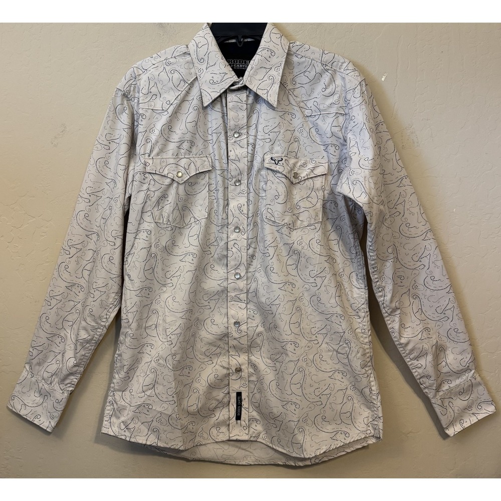 Rodeo Carte Shirt Men S Small‎ Western Wear Pearl Snap Button Long Sleeve Cowboy